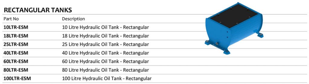 Rectangular Tank Dimensions Table RECTANGULAR TANKS – THC